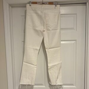 MOTHER Jeans - White/Cream Frayed Hem